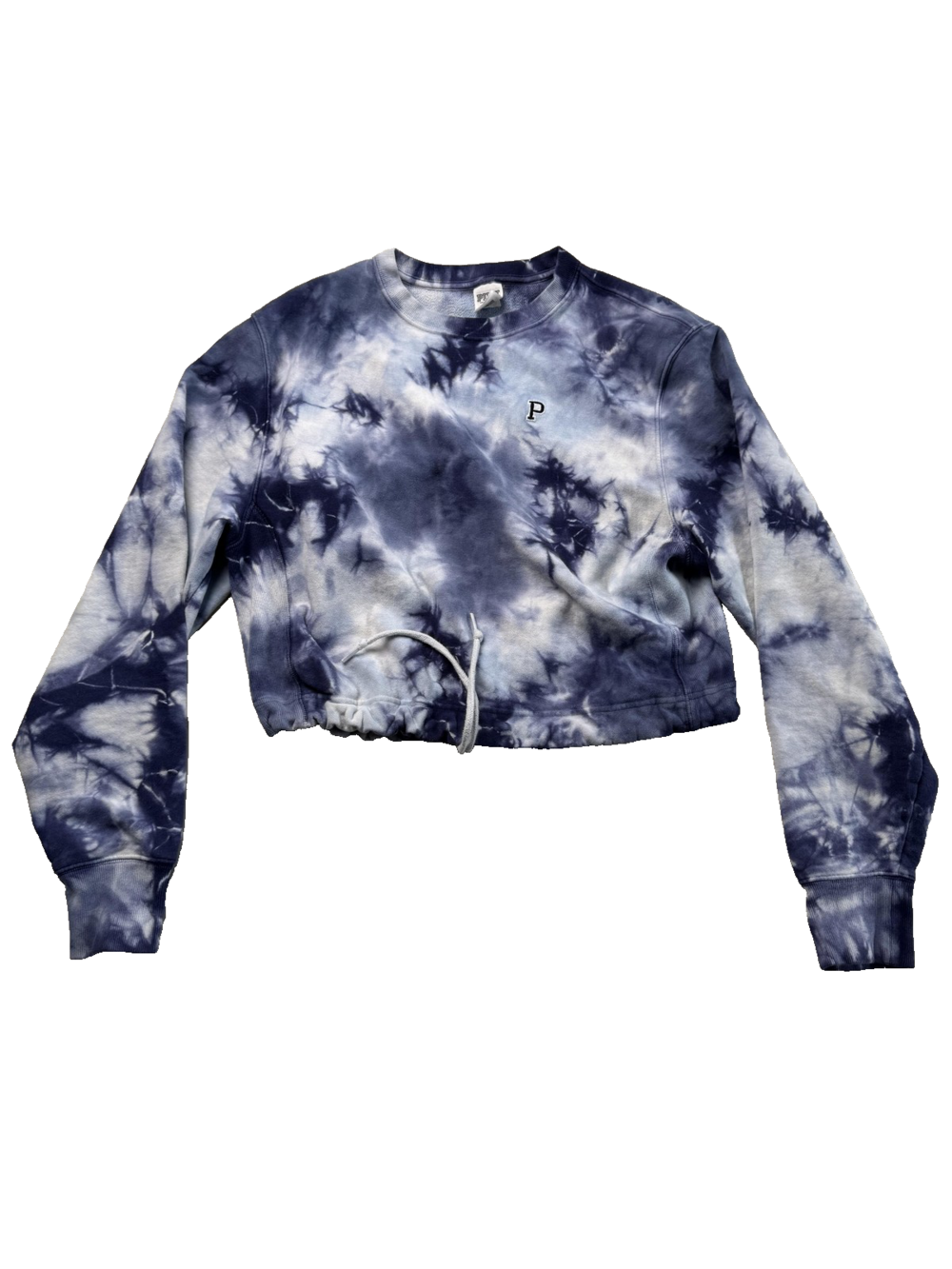 PINK Victoria's Secret Sweatshirt Womens Medium Tie Dye Pullover Crop Crewneck
